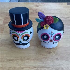 Colorful Day of the Dead Skull Figurines